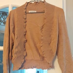 Tan Ruffle Sweater Vest